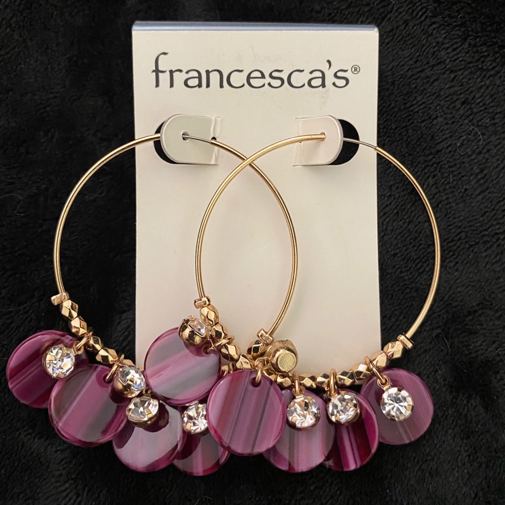 Francescas purple and gold earrings